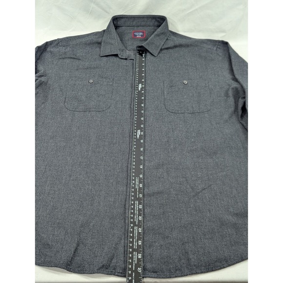 Untuckit‎ Long Sleeve Mens XXXL Shirt Button Charcoal Gray Soft Flannel 3XL - Picture 5 of 8